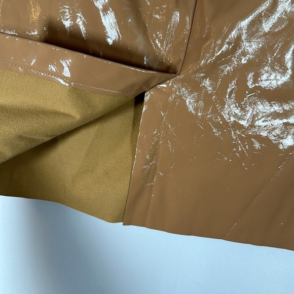 Topshop Tan Beige Vinyl Midi Pencil Skirt - Picture 8 of 10